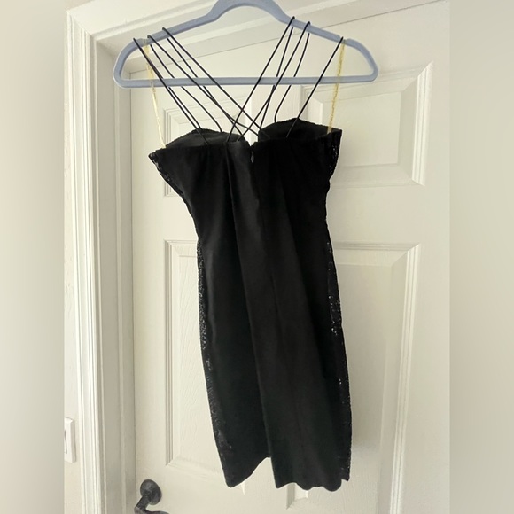 Nasty Gal Rare London Black Sequin Dress Size Small Bodycon LBD - Picture 5 of 6